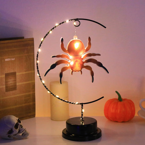 Lampada Halloween Strega LED in Ferro Battuto - Decorazione Atmosfera
