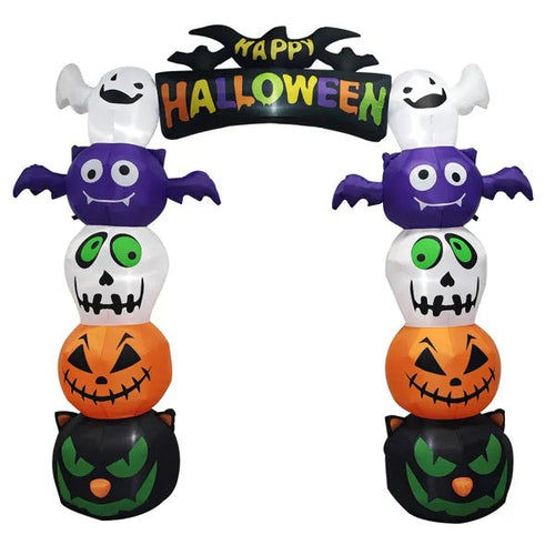 Arco Gonfiabile Halloween 2.5M (8.2FT) Zucche Carine - Decorazione Esterna