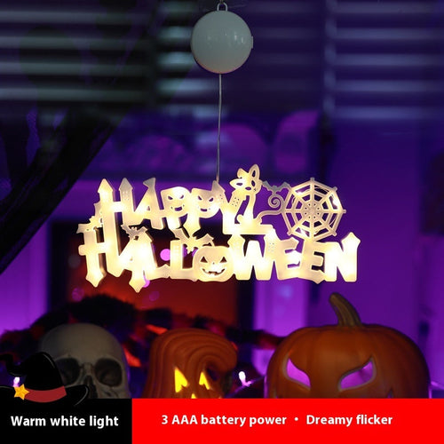 Luce Decorativa Halloween LED per Porta - Targhetta Pendente Luminosa