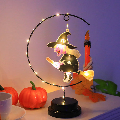 Lampada Halloween Strega LED in Ferro Battuto - Decorazione Atmosfera