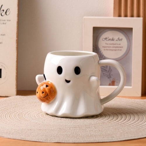 Bicchiere Halloween Zucca e Fantasma - Tazza Acqua Creativa Carina