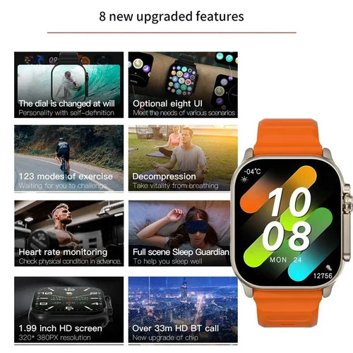 Smartwatch T900Ultra LAXASFIT Bluetooth - Chiamate Messaggi Notifiche Fitness