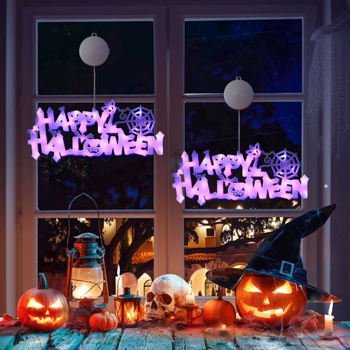 Luce Decorativa Halloween LED per Porta - Targhetta Pendente Luminosa