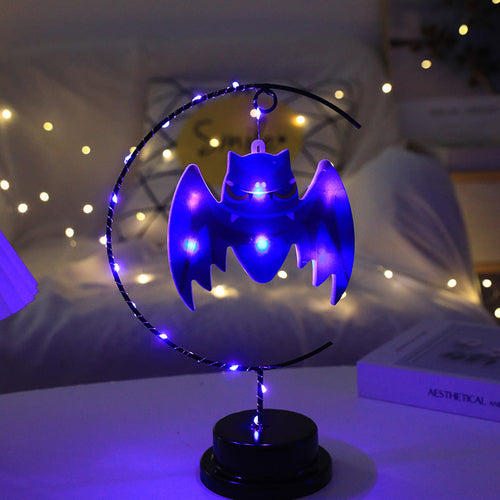 Lampada Halloween Strega LED in Ferro Battuto - Decorazione Atmosfera