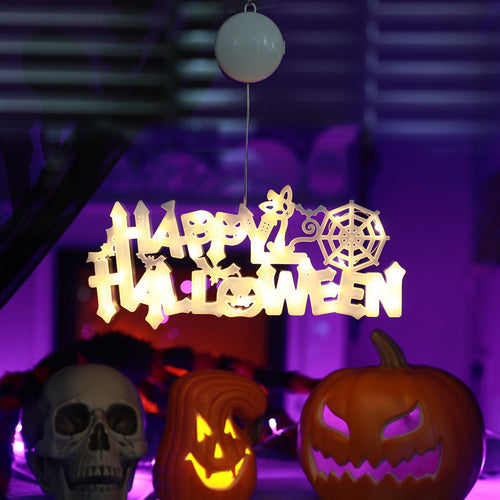 Luce Decorativa Halloween LED per Porta - Targhetta Pendente Luminosa