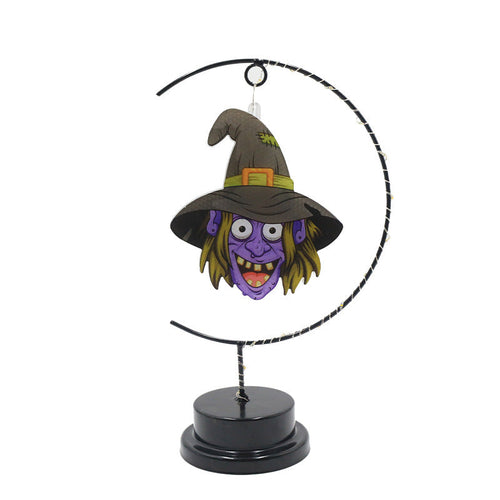 Lampada Halloween Strega LED in Ferro Battuto - Decorazione Atmosfera