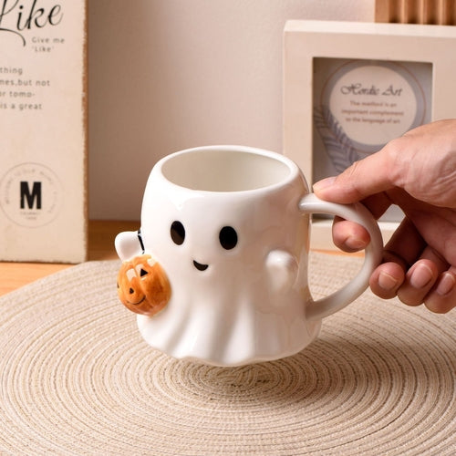 Bicchiere Halloween Zucca e Fantasma - Tazza Acqua Creativa Carina