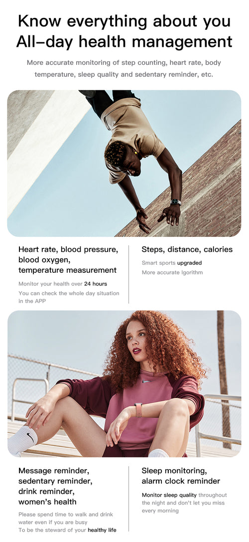 Smartwatch IP68 Impermeabile Ultra-Sottile Full Screen - Fitness Tracker Sport